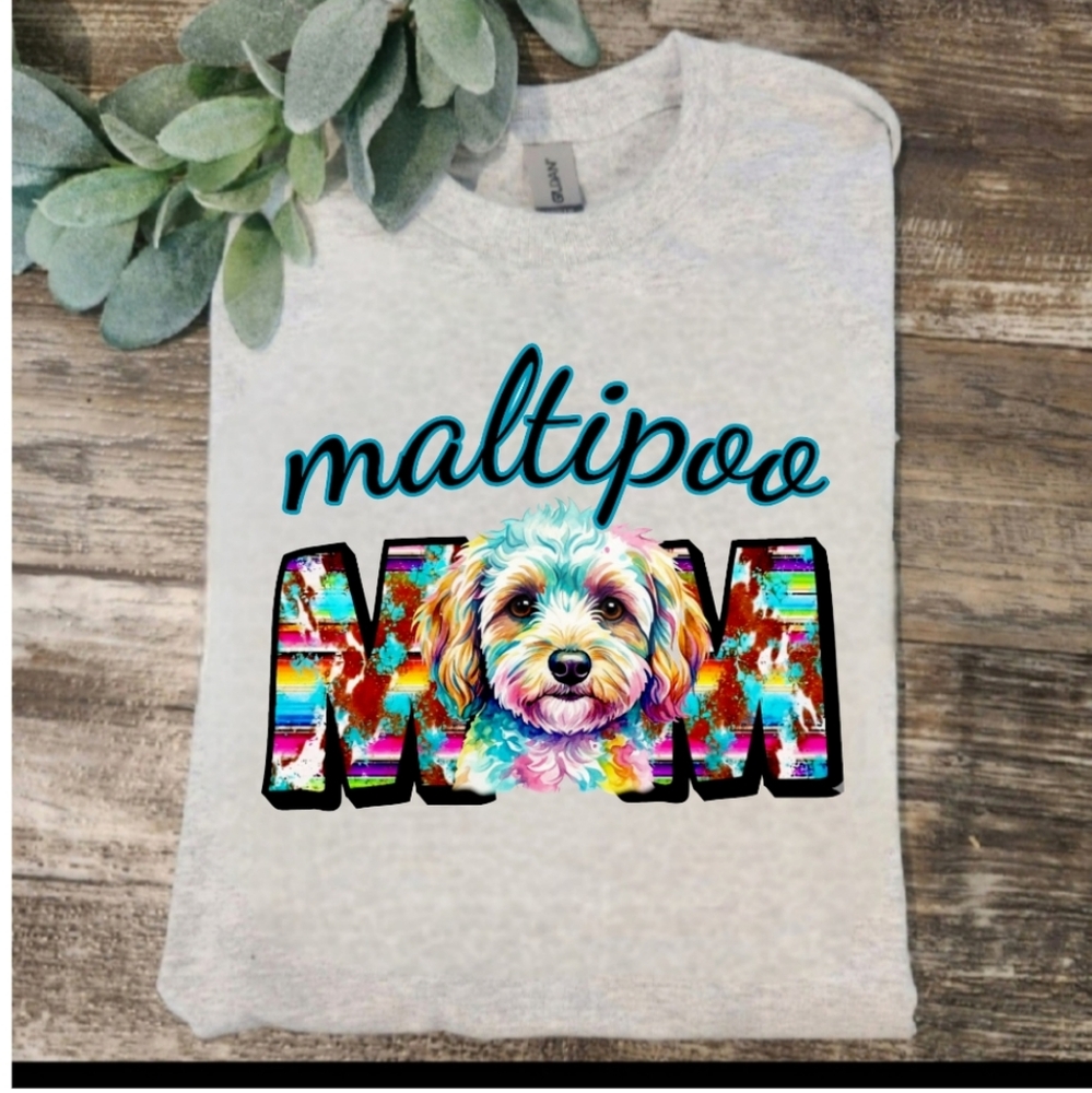 Maltipoo dog mom shirt cute dog mama popular Tie Dye